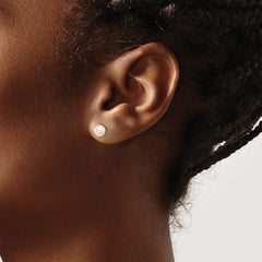 558E Inverness Titanium 5mm Glass Pearl Post Earrings
