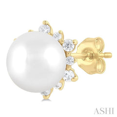 ASHI Pearl & Petite Diamond Fashion Earrings 559A8PPTSERWPYG