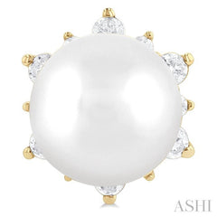 ASHI Pearl & Petite Diamond Fashion Earrings 559A8PPTSERWPYG