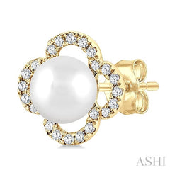 ASHI Clover Pearl & Petite Diamond Earrings 559B8PPTSERWPYG