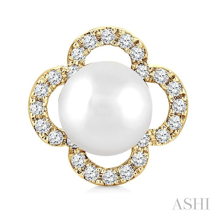 ASHI Clover Pearl & Petite Diamond Earrings 559B8PPTSERWPYG