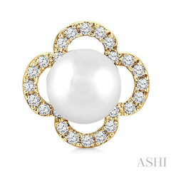 ASHI Clover Pearl & Petite Diamond Earrings 559B8PPTSERWPYG