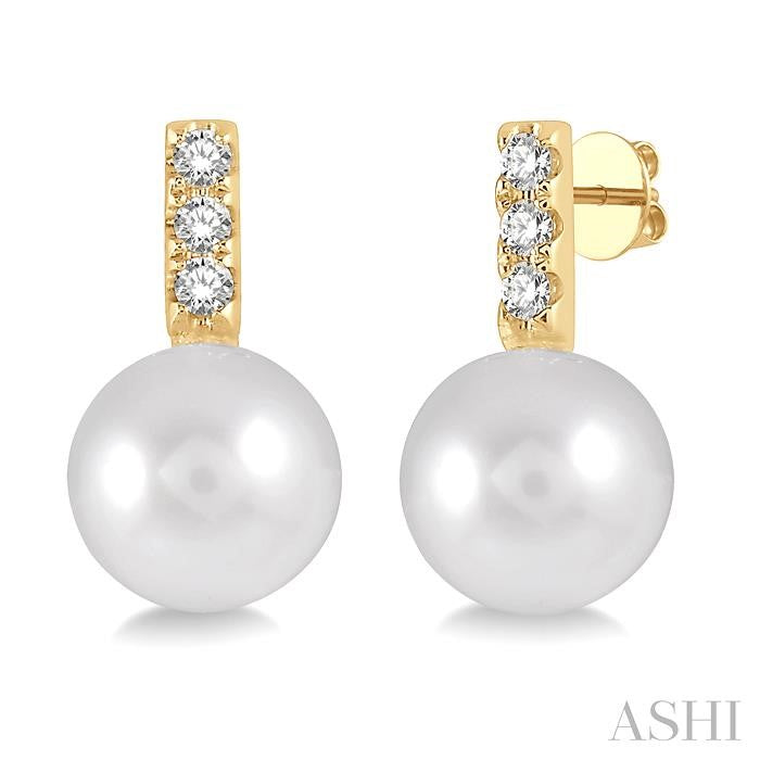 ASHI Pearl & Diamond Fashion Earrings 56038PPTGERWPYG