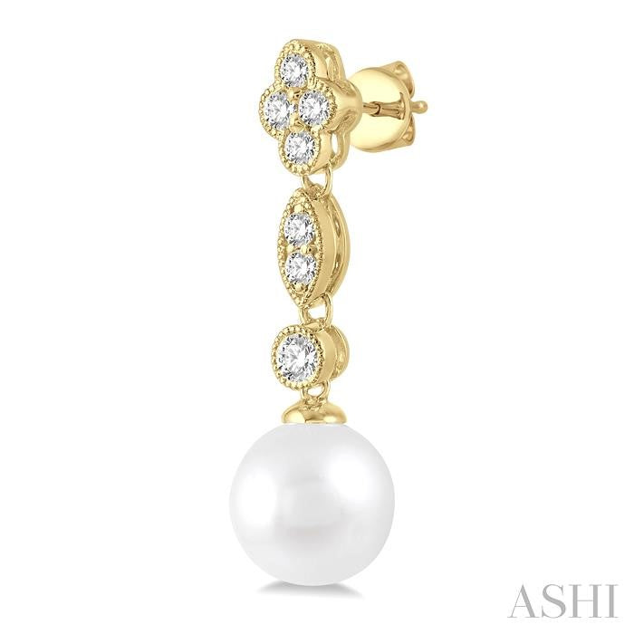 ASHI Pearl & Diamond Fashion Earrings 56045PPFGERWPYG