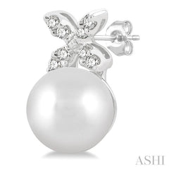 ASHI Pearl & Petite Diamond Fashion Earrings 560A9PPTSERWPWG