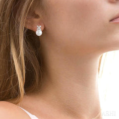 ASHI Pearl & Petite Diamond Fashion Earrings 560A9PPTSERWPWG