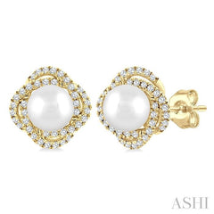 ASHI Pearl & Petite Diamond Fashion Earrings 560B6PPTSERWPYG