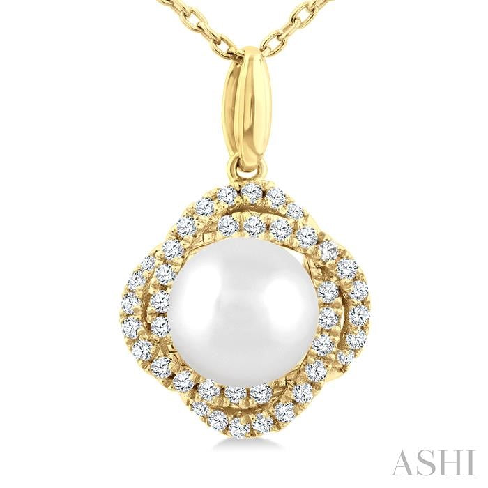 ASHI Pearl & Petite Diamond Fashion Pendant 560B8PPTSPDWPYG