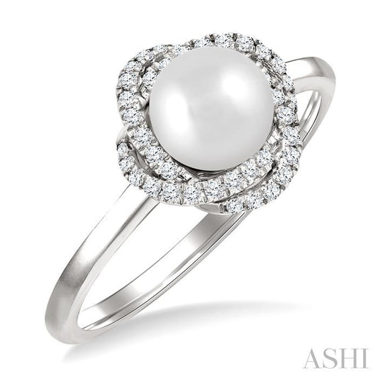 ASHI Pearl & Petite Diamond Fashion Ring 560B8PPTSWPWG