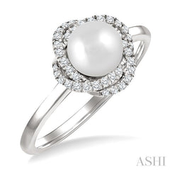 ASHI Pearl & Petite Diamond Fashion Ring 560B8PPTSWPWG