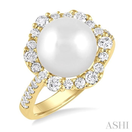 ASHI Pearl & Halo Diamond Fashion Ring 56172PPFGWPYG