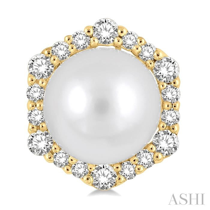 ASHI Pearl & Halo Diamond Fashion Earrings 56175PPFGERWPYG