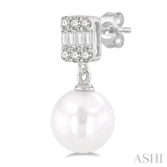 ASHI Pearl Drop Diamond Earrings 56198PPTSERWPWG