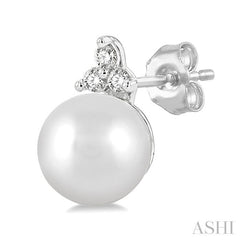 ASHI Pearl & Petite Diamond Fashion Earrings 561A9PPTSERWPWG