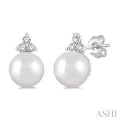 ASHI Pearl & Petite Diamond Fashion Earrings 561A9PPTSERWPWG