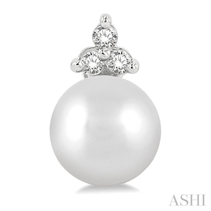 ASHI Pearl & Petite Diamond Fashion Earrings 561A9PPTSERWPWG