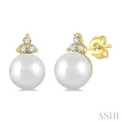 ASHI Pearl & Petite Diamond Fashion Earrings 561A9PPTSERWPYG