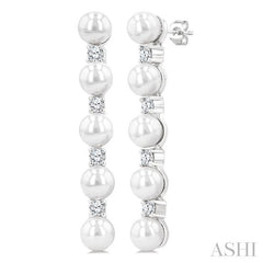 ASHI Pearl & Diamond Straightline Fashion Earrings 561B6PPFGERWPWG
