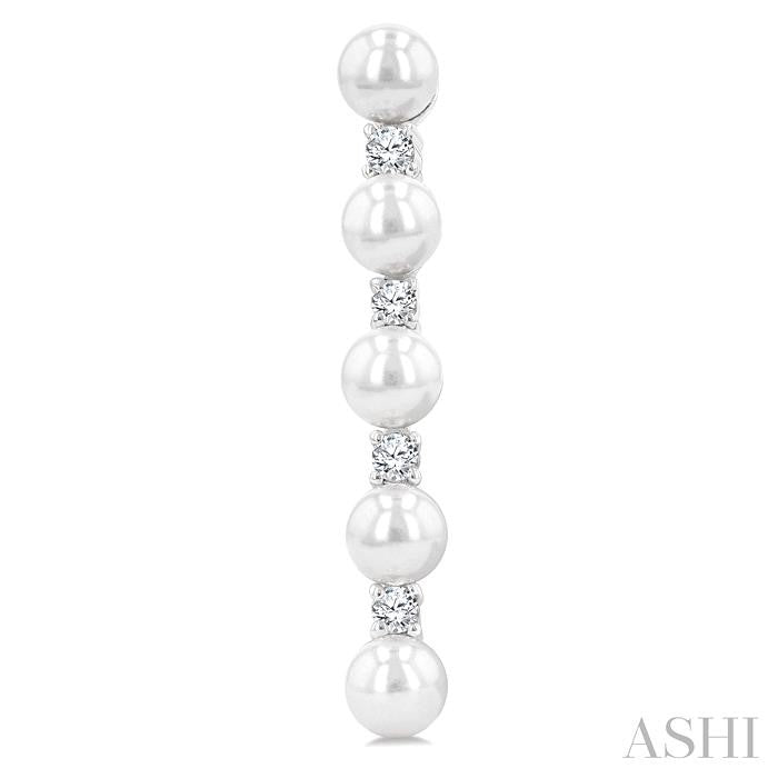 ASHI Pearl & Diamond Straightline Fashion Earrings 561B6PPFGERWPWG