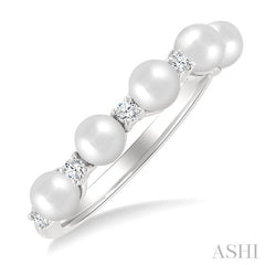ASHI Pearl & Diamond Fashion Ring 561B8PPFGWPWG