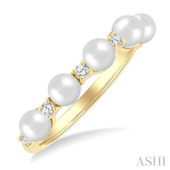 ASHI Pearl & Diamond Fashion Ring 561B8PPFGWPYG