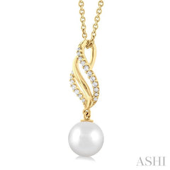 ASHI Pearl & Diamond Fashion Pendant 56239PPTSPDWPYG