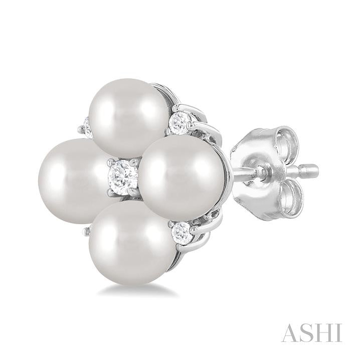 ASHI Pearl & Diamond Fashion Earrings 56248PPTGERWPWG