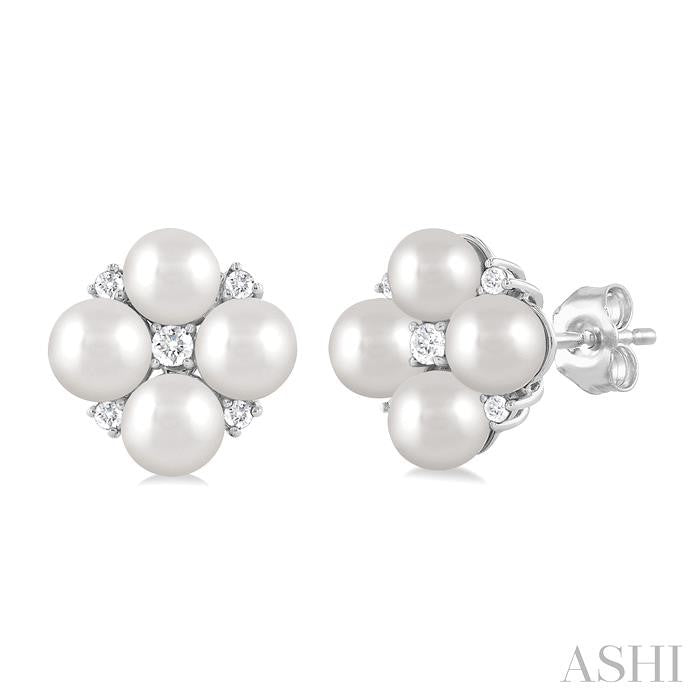 ASHI Pearl & Diamond Fashion Earrings 56248PPTGERWPWG