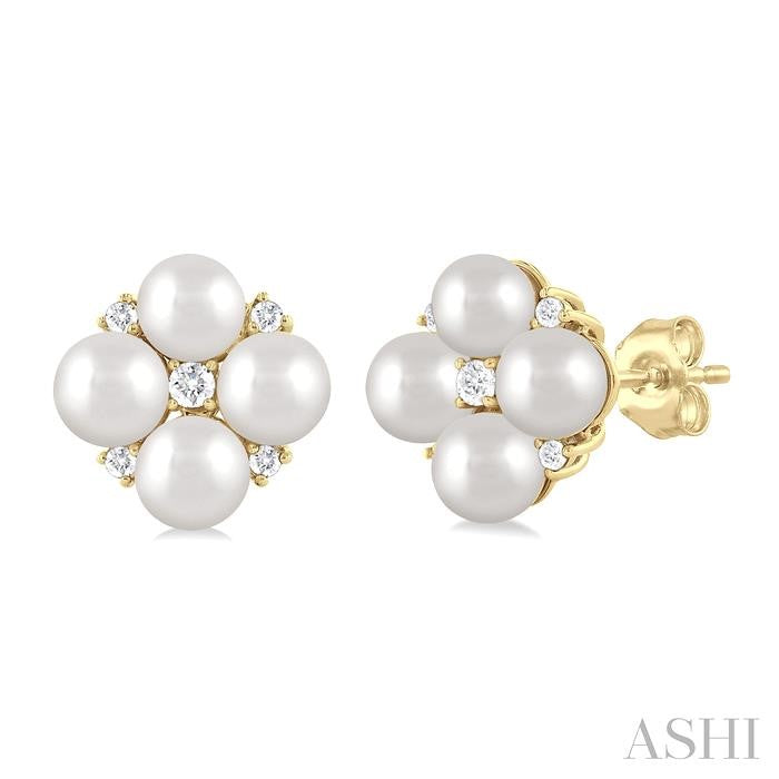 ASHI Pearl & Diamond Fashion Earrings 56248PPTGERWPYG