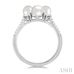 ASHI Pearl & Diamond Fashion Ring 56248PPTGWPWG