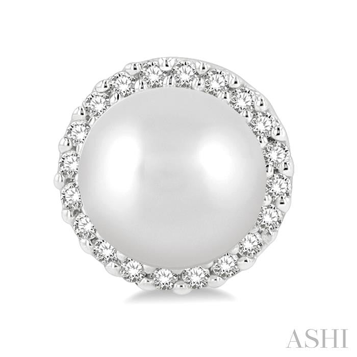 ASHI Pearl & Petite Halo Diamond Fashion Earrings 562A8PPTSERWPWG