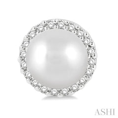 ASHI Pearl & Petite Halo Diamond Fashion Earrings 562A8PPTSERWPWG