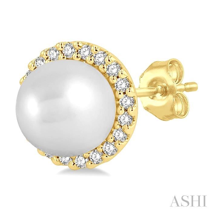 ASHI Pearl & Petite Halo Diamond Fashion Earrings 562A8PPTSERWPYG