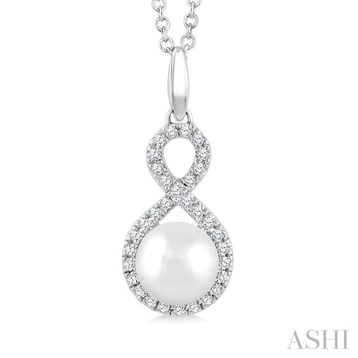 ASHI Pearl & Petite Diamond Fashion Pendant 562B8PPTSPDWPWG