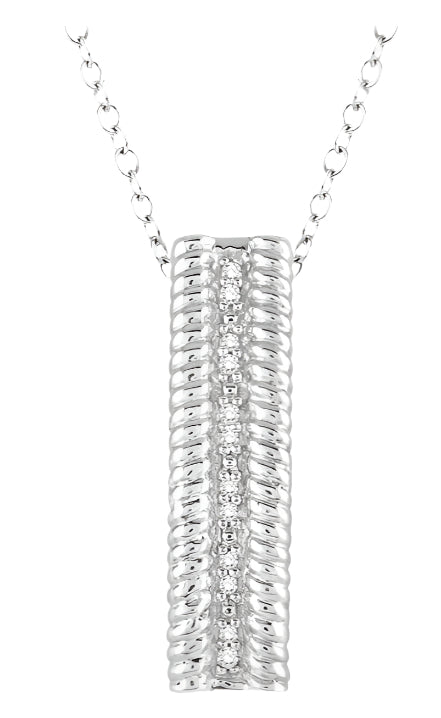 Parkplace Jewelers Silver Rope Diamond Pendant 87479PPSSSLPD