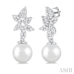 ASHI Pearl & Lovebright Diamond Fashion Earrings 56334PPFGERWPWG