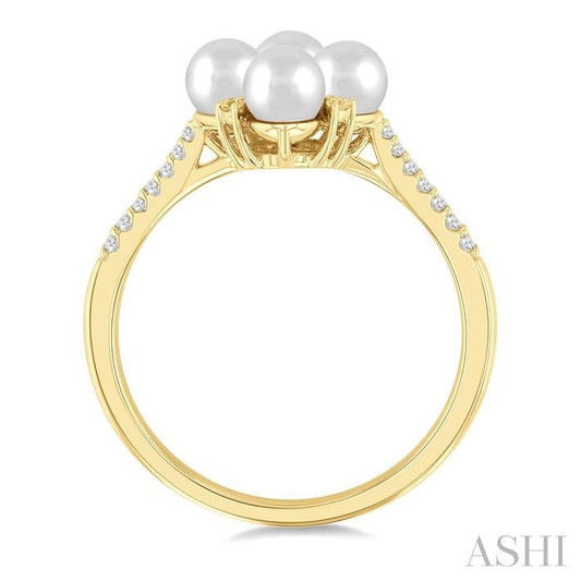 ASHI Pearl & Diamond Fashion Ring 56398PPTGWPYG