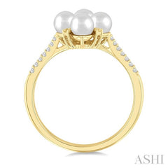 ASHI Pearl & Diamond Fashion Ring 56398PPTGWPYG