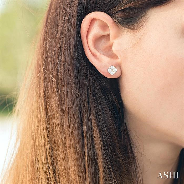 ASHI Pearl & Diamond Fashion Earrings 56399PPTGERWPYG