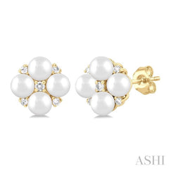 ASHI Pearl & Diamond Fashion Earrings 56399PPTGERWPYG