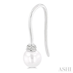 ASHI Pearl & Petite Diamond Fashion Earrings 563A9PPTSERWPWG