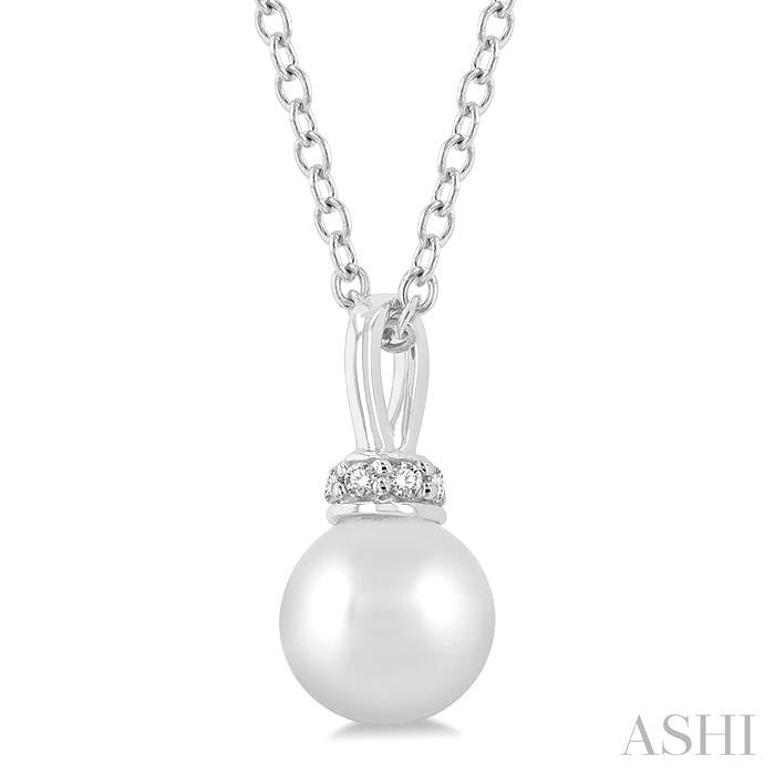 ASHI Pearl & Petite Diamond Fashion Pendant 563A9PPTSPDWPWG