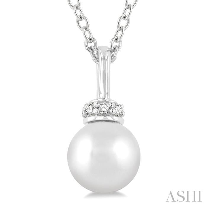 ASHI Pearl & Petite Diamond Fashion Pendant 563A9PPTSPDWPWG