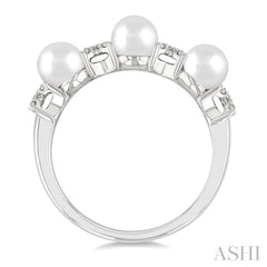 ASHI Pearl & Diamond Floral Fashion Band 563B8PPFGWPWG