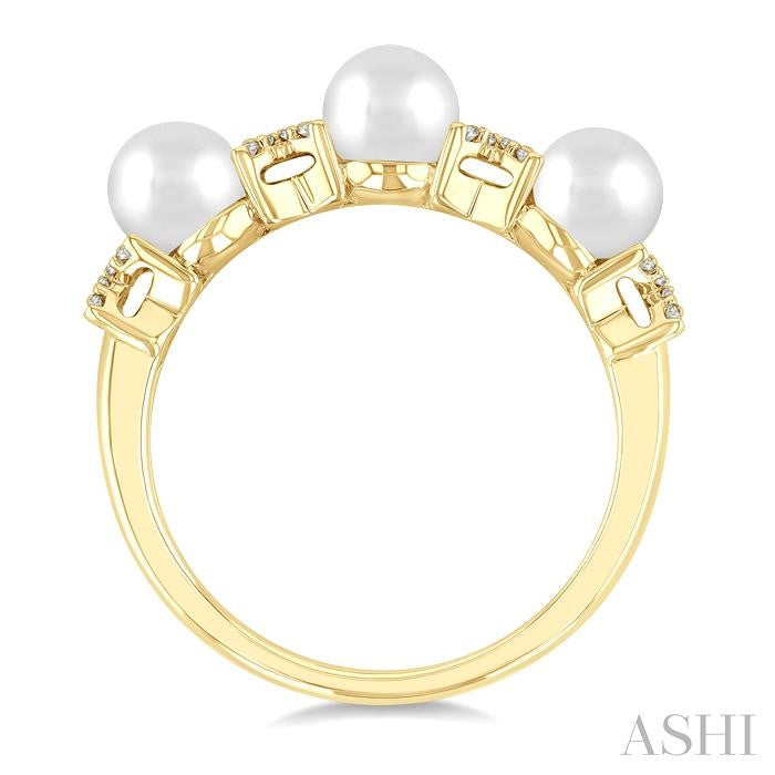 ASHI Pearl & Diamond Floral Fashion Band 563B8PPFGWPYG