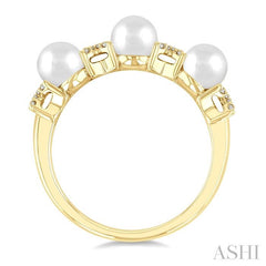 ASHI Pearl & Diamond Floral Fashion Band 563B8PPFGWPYG