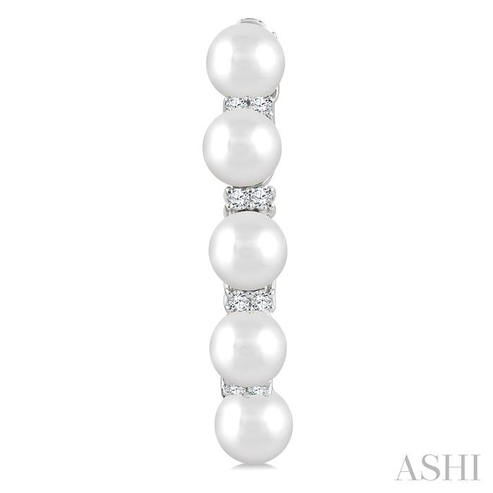 ASHI Pearl & Diamond Fashion Hoop Earrings 56428PPTGERWPWG
