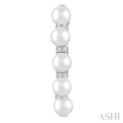 ASHI Pearl & Diamond Fashion Hoop Earrings 56428PPTGERWPWG