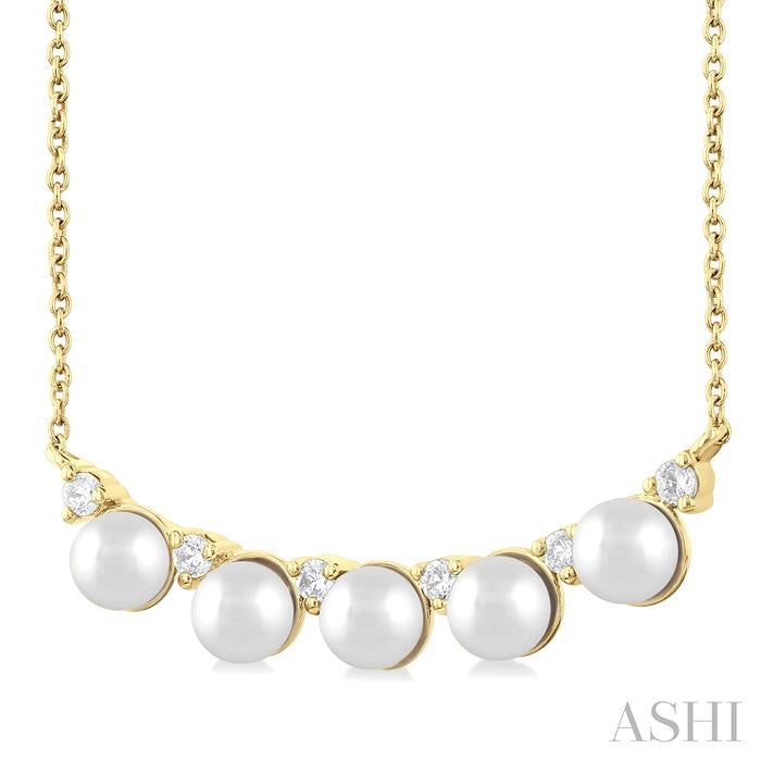 ASHI Pearl & Diamond Smile Necklace 56430PPTGNKWPYG