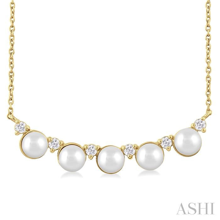 ASHI Pearl & Diamond Smile Necklace 56430PPTGNKWPYG